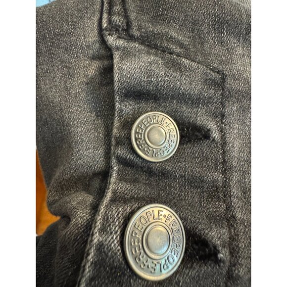 Free People Dark Gray Denim Shortalls Size 28 - Picture 3 of 5